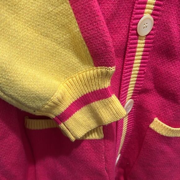 Steady Hands Varsity Cardigan Sweater. With Funky Design - Picture 2 of 9